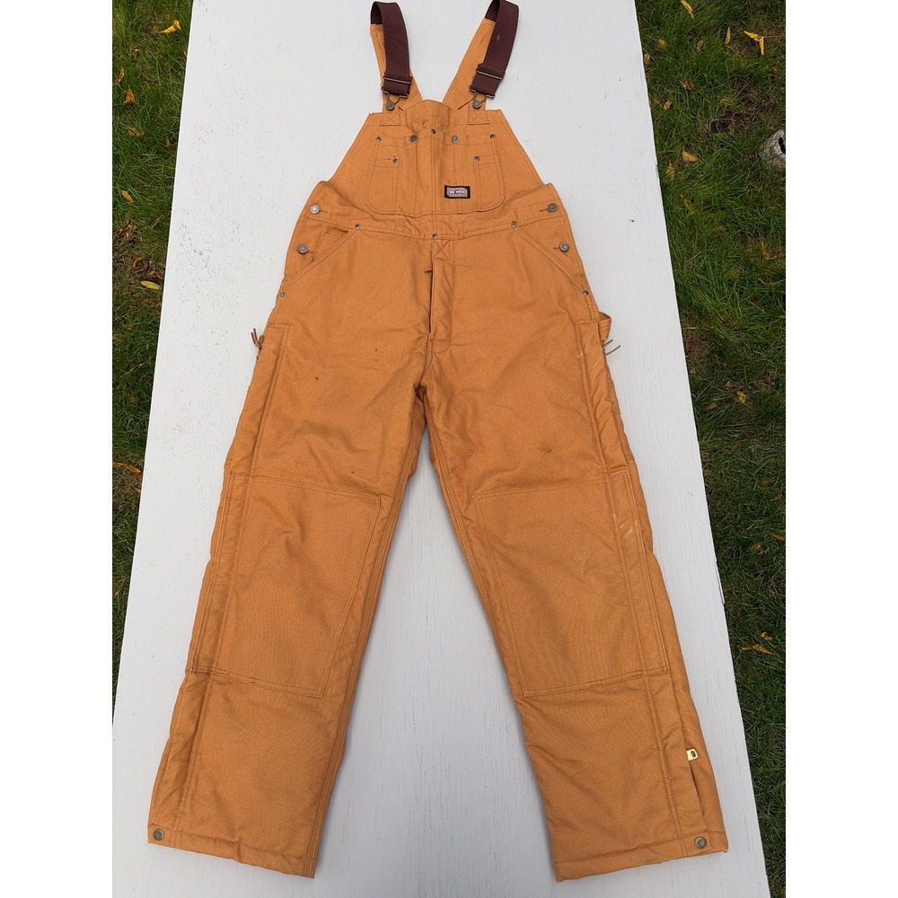 Big Smith Mens Insulated Duck Canvas Overalls Brown Thinsulate Double knee M